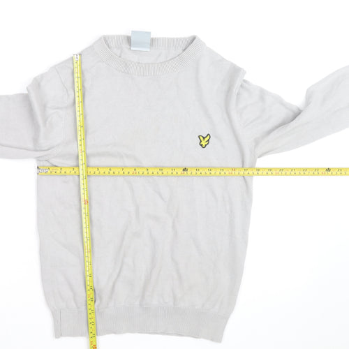 Lyle & Scott Men’s Grey Cotton Crew Neck Golf Jumper Size S