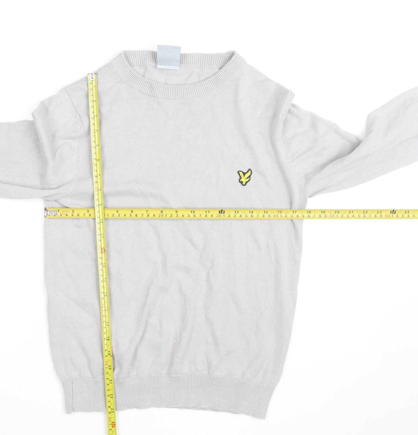 Lyle & Scott Men’s Grey Cotton Crew Neck Golf Jumper Size S