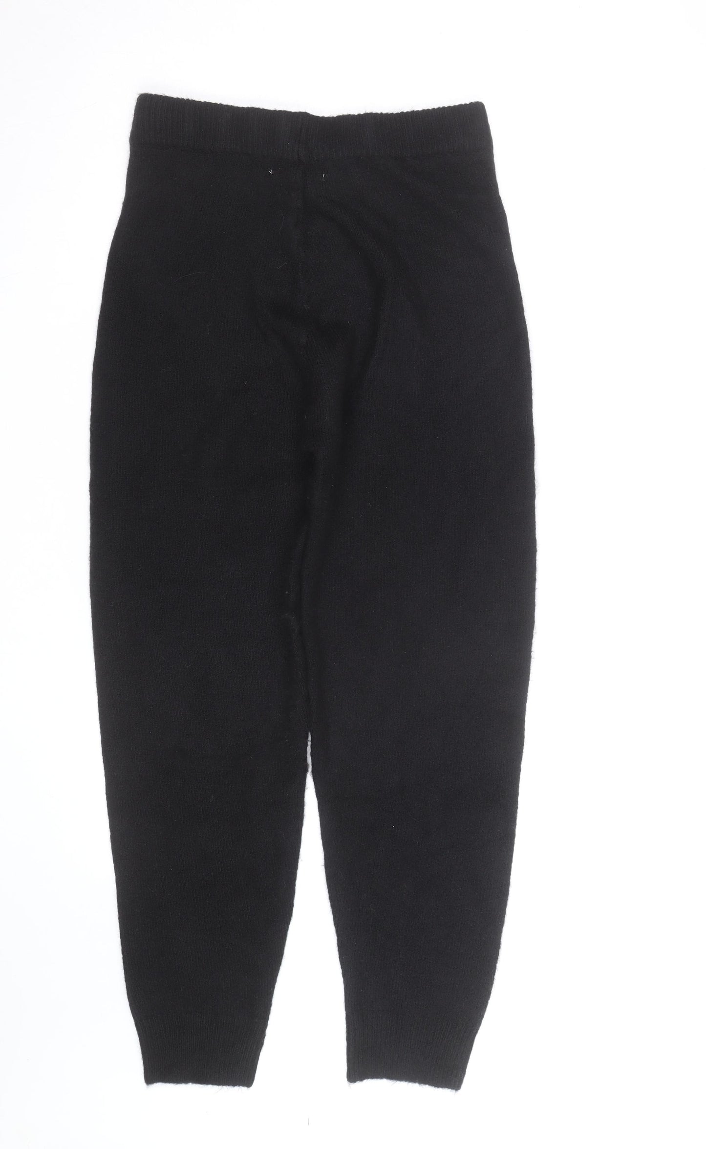 Accessorize Womens Black Wool Blend Knit Jogger Trousers Size M