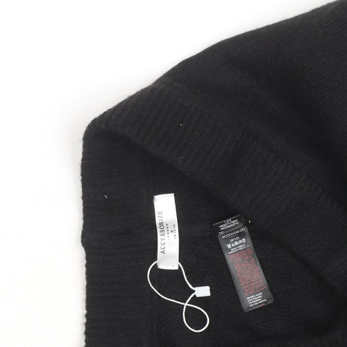 Accessorize Womens Black Wool Blend Knit Jogger Trousers Size M