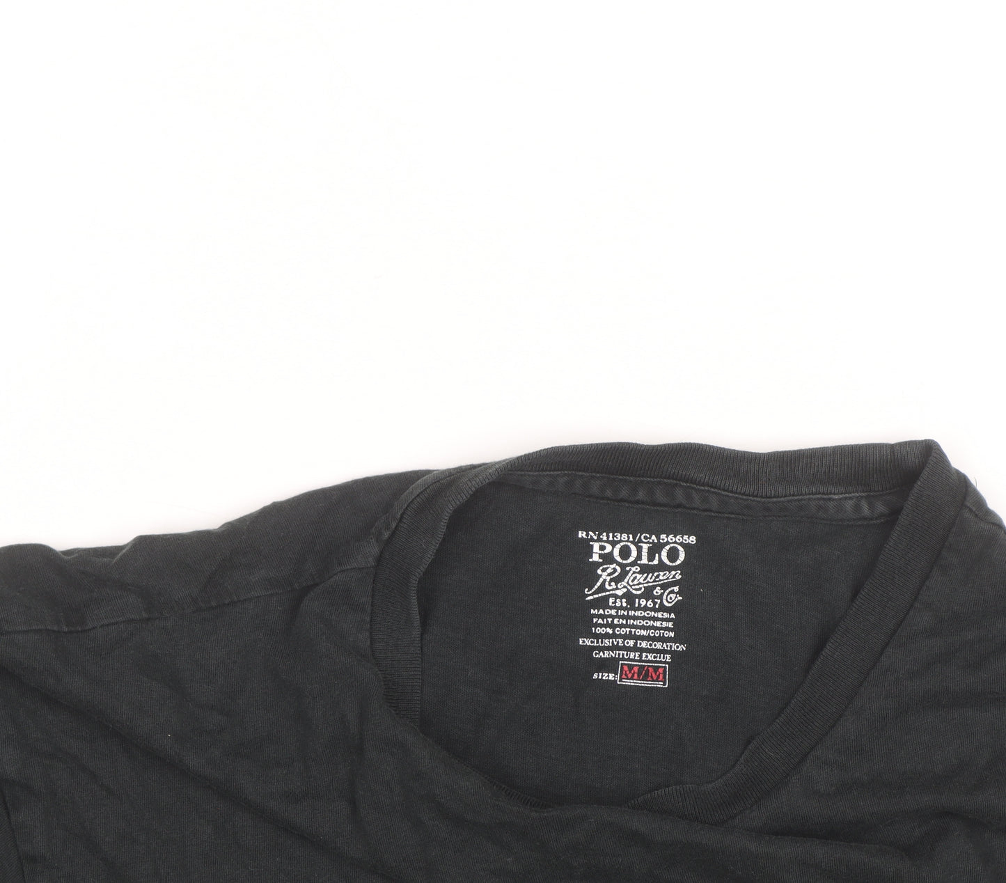 Ralph Lauren Men’s Black Short Sleeve Crew Neck Cotton T-Shirt M