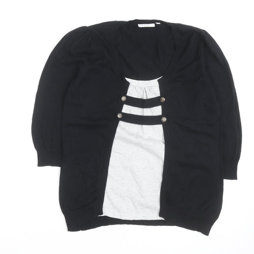 New Look Womens Black Size 14 Cardigan Lightweight Knit