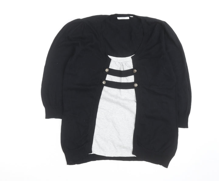 New Look Womens Black Size 14 Cardigan Lightweight Knit