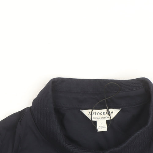 Marks and Spencer Autograph Men's Black Supima Cotton Polo Shirt L