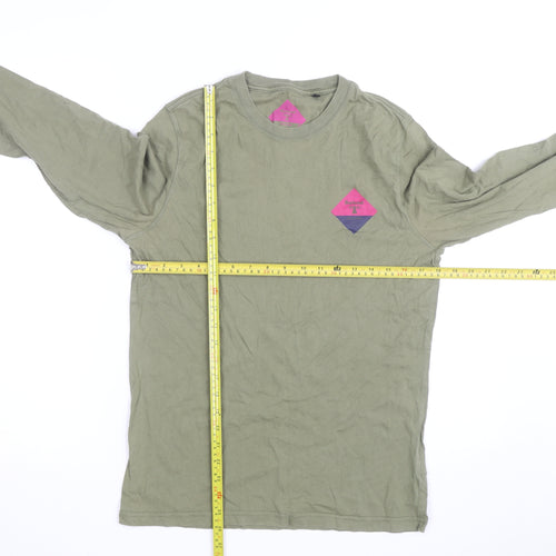 Barbour Men's Green Long Sleeve Cotton Graphic T-Shirt Size S