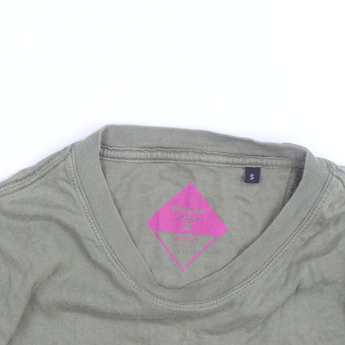 Barbour Men's Green Long Sleeve Cotton Graphic T-Shirt Size S