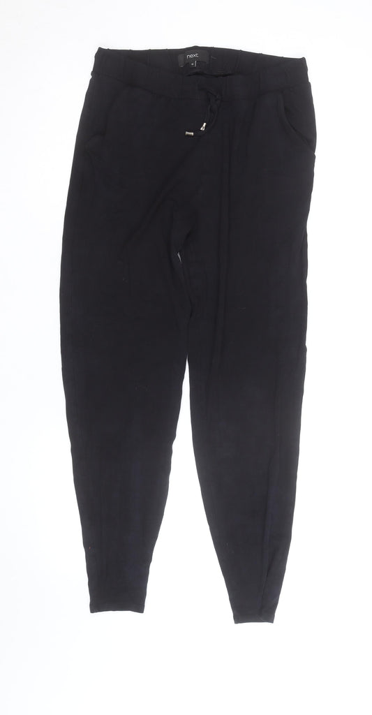 Next Women Black Viscose Jogger Trousers Size 10 Elastic Waist