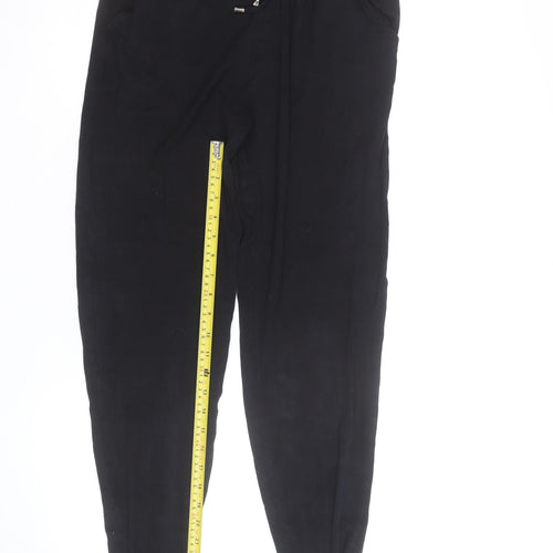 Next Women Black Viscose Jogger Trousers Size 10 Elastic Waist