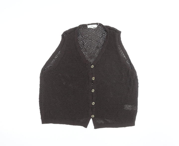 Marks and Spencer Women Brown Open Knit Cotton Vest XL