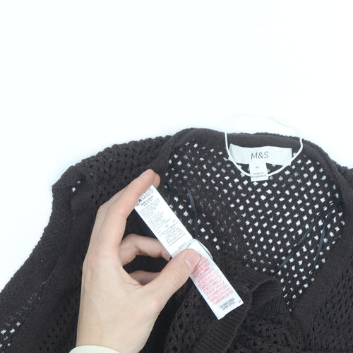 Marks and Spencer Women Brown Open Knit Cotton Vest XL