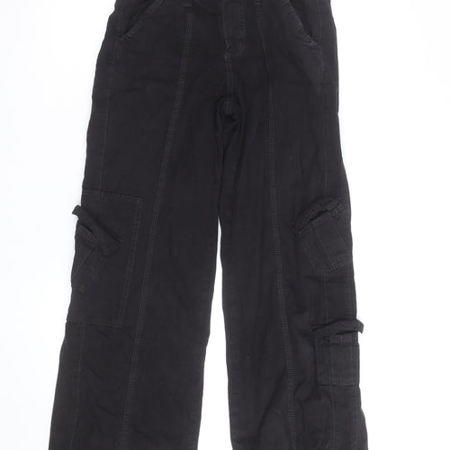 BDG Men's Black XS Cargo Trousers Elastic Waist Cotton