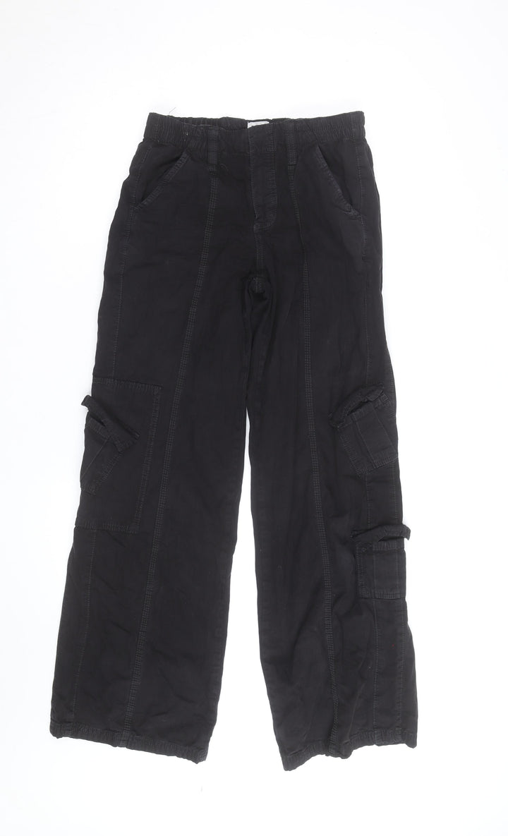 BDG Men's Black XS Cargo Trousers Elastic Waist Cotton
