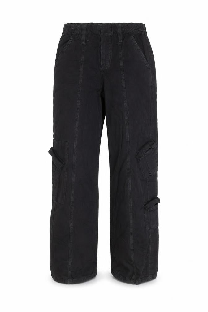 BDG Men's Black XS Cargo Trousers Elastic Waist Cotton
