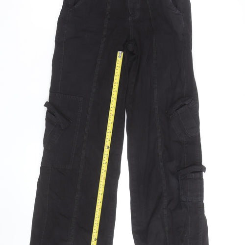 BDG Men's Black XS Cargo Trousers Elastic Waist Cotton