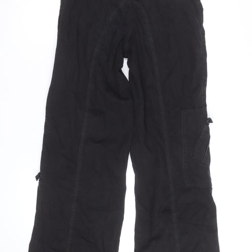 BDG Men's Black XS Cargo Trousers Elastic Waist Cotton