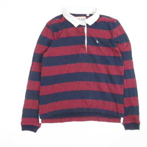 Jack Wills Men's Multicoloured Striped Rugby Shirt M Long Sleeve Cotton