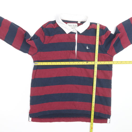 Jack Wills Men's Multicoloured Striped Rugby Shirt M Long Sleeve Cotton
