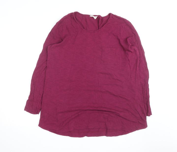 Seasalt Cornwall Women's Purple Organic Cotton Long Sleeve T-Shirt Size 16