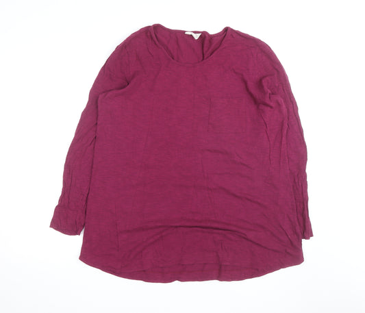 Seasalt Cornwall Women's Purple Organic Cotton Long Sleeve T-Shirt Size 16