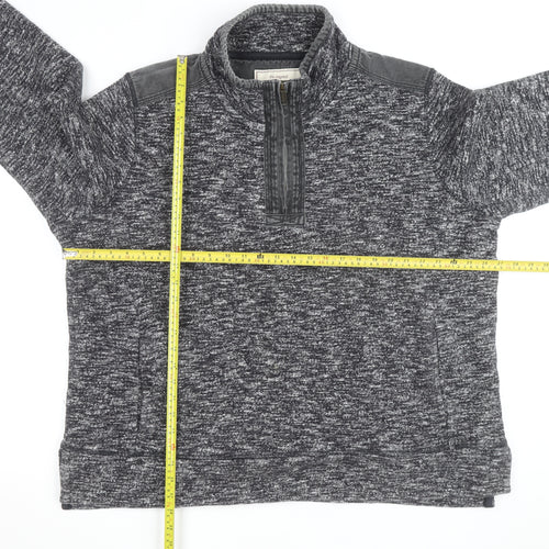 Fat Face Men's Grey 2XL 1/4 Zip Cotton Blend Jumper