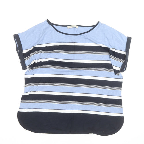 Oasis Women’s Blue Striped Relaxed T-Shirt Size L