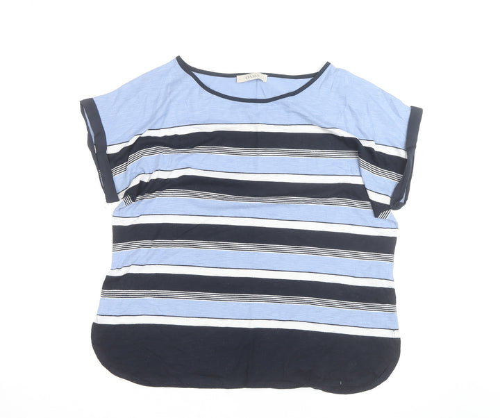 Oasis Women’s Blue Striped Relaxed T-Shirt Size L