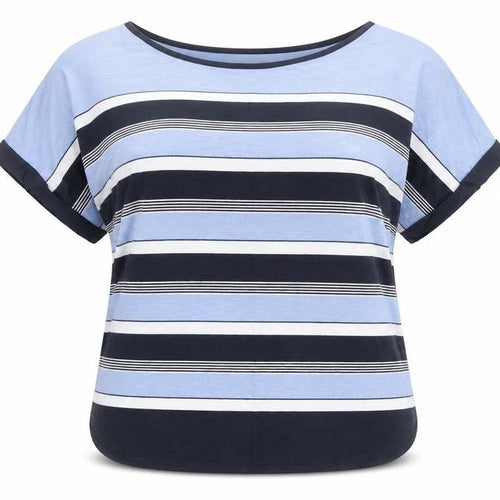 Oasis Women’s Blue Striped Relaxed T-Shirt Size L
