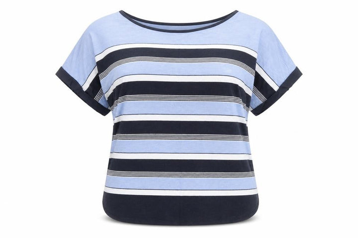 Oasis Women’s Blue Striped Relaxed T-Shirt Size L