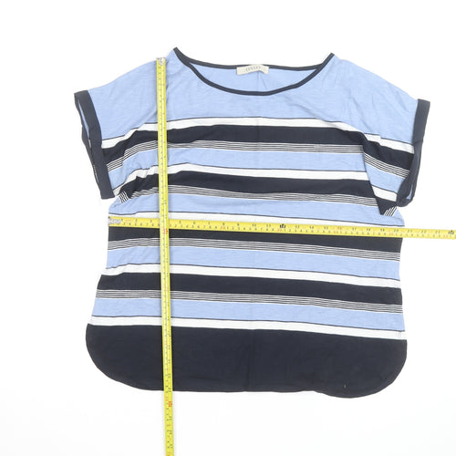 Oasis Women’s Blue Striped Relaxed T-Shirt Size L