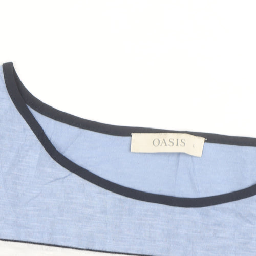 Oasis Women’s Blue Striped Relaxed T-Shirt Size L