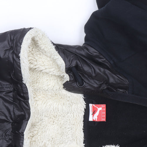 Puma Womens Black Full Zip Hooded Sweatshirt Size M Fleece Lined