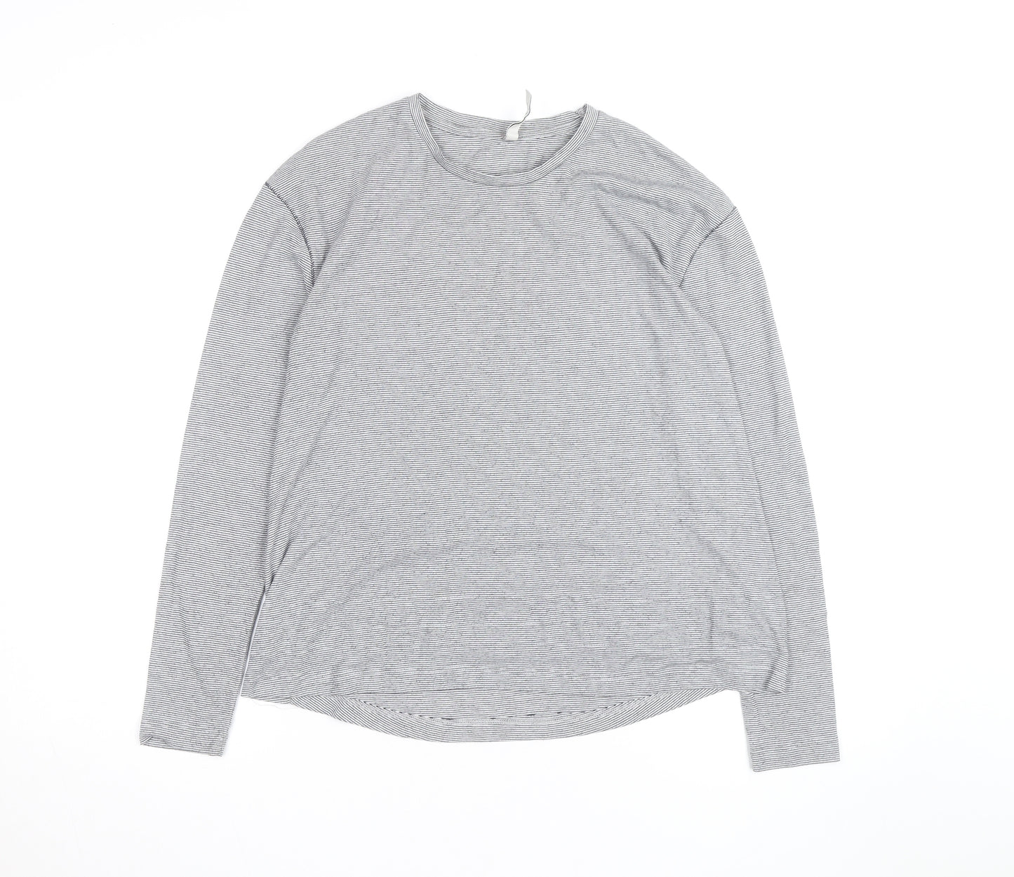 Maison de Nîmes Women’s Grey Striped Long Sleeve Jersey T-Shirt Size 10