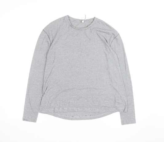 Maison de Nîmes Women’s Grey Striped Long Sleeve Jersey T-Shirt Size 10