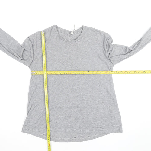 Maison de Nîmes Women’s Grey Striped Long Sleeve Jersey T-Shirt Size 10