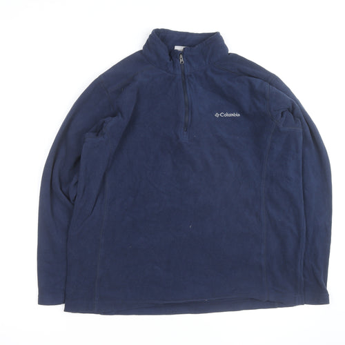 Columbia Men's Blue Fleece 1/4 Zip Pullover Sweatshirt Size L