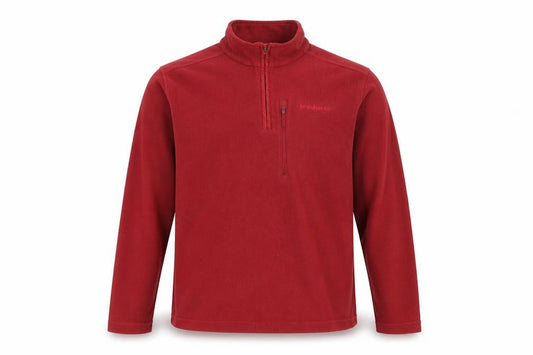 Brasher Mens Red Fleece 1/4 Zip Pullover Sweatshirt M