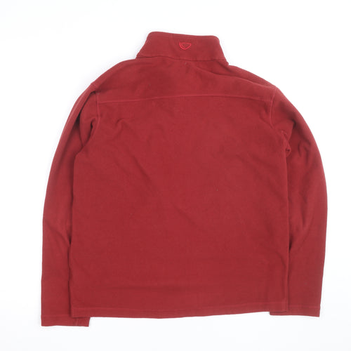 Brasher Mens Red Fleece 1/4 Zip Pullover Sweatshirt M