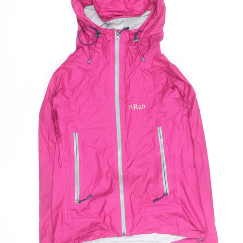 Rab Womens Pink Waterproof Hooded Rain Jacket Size 10