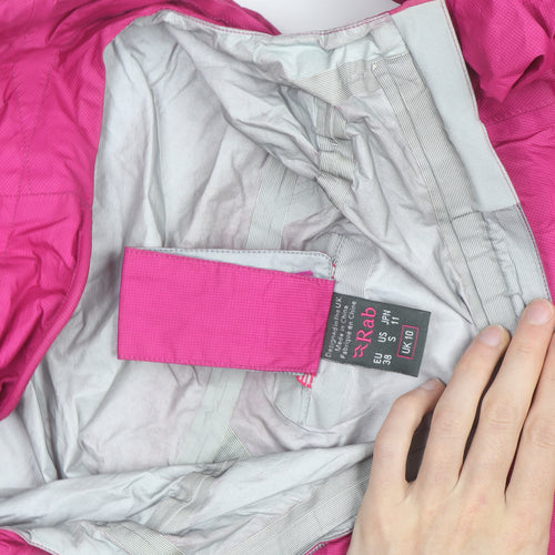 Rab Womens Pink Waterproof Hooded Rain Jacket Size 10