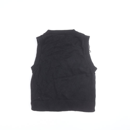 Monki Women’s Black Cotton Cable Knit Sleeveless V-Neck Jumper Vest S