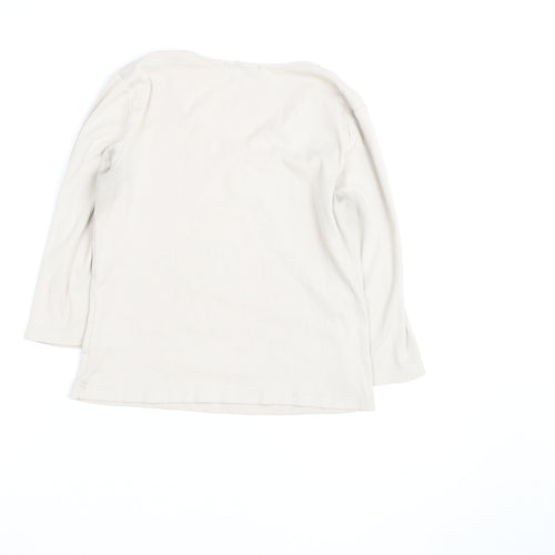 Debbie Morgan Women Beige V-Neck Lace Trim Stretch Jumper M