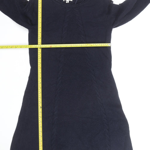Monsoon Womens Blue Cable Knit Long Sleeve Tunic Jumper M