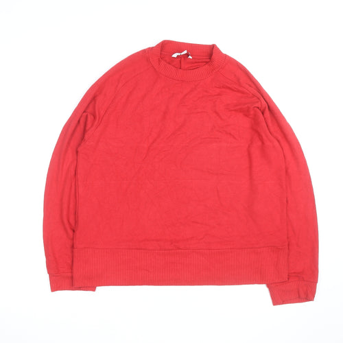 Next Women's Red Mock Neck Cotton Jumper Size M