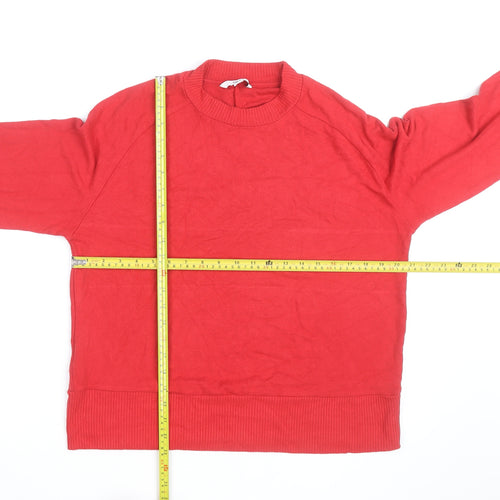 Next Women's Red Mock Neck Cotton Jumper Size M