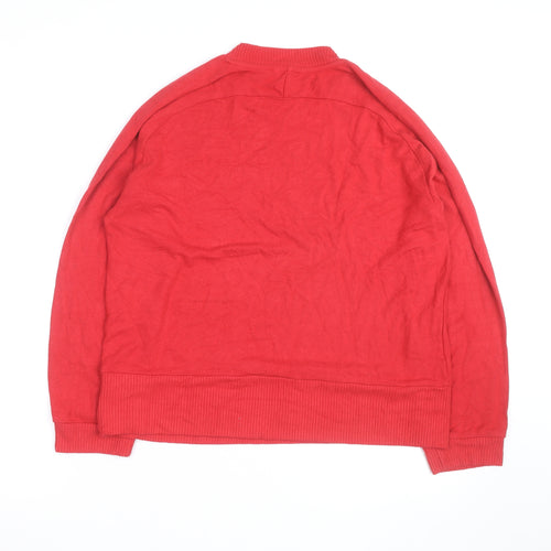 Next Women's Red Mock Neck Cotton Jumper Size M