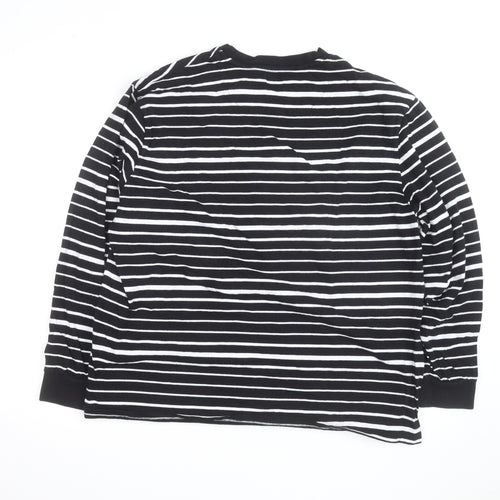 Next Women Black White Striped Long Sleeve Pullover Sweatshirt Size 14