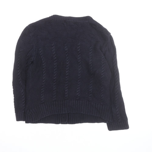 Laura Ashley Womens Black Cable Knit Cardigan Size 14