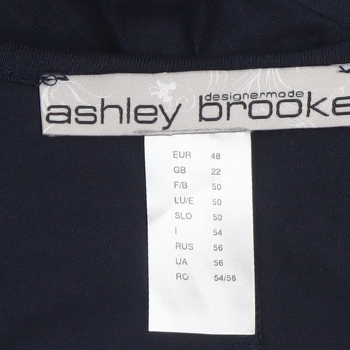 Ashley Brooke Women Blue Sequin Asymmetric Short Dress Size 22