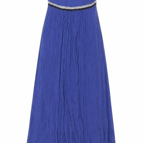 Kookai Women Blue Strapless Maxi Dress Size 10 Viscose