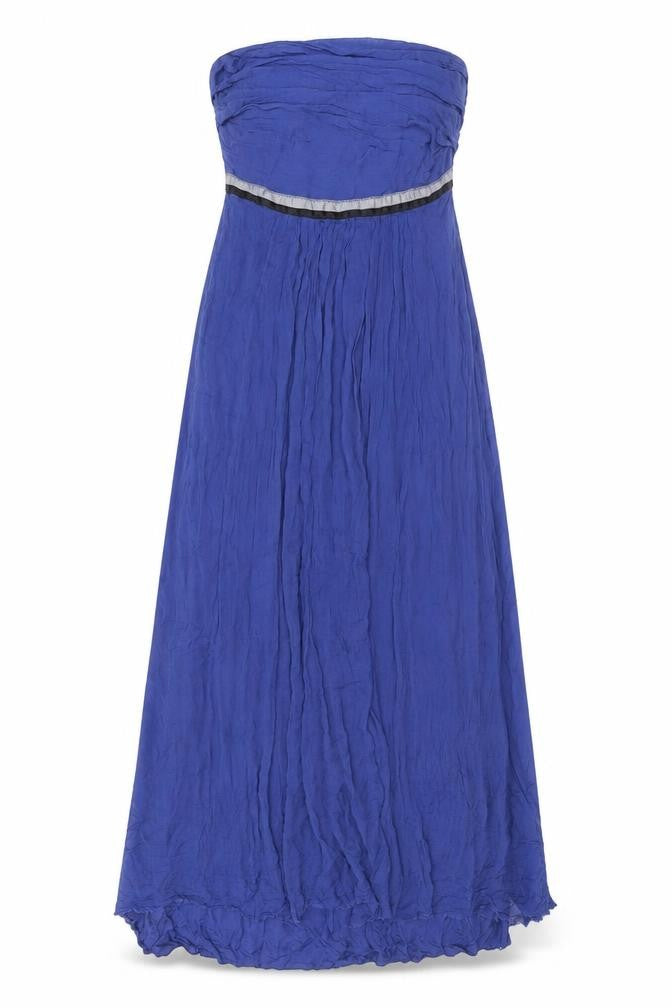 Kookai Women Blue Strapless Maxi Dress Size 10 Viscose